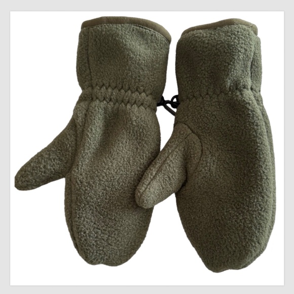 L.L. BEAN Kids Fleece 1-Finger Gloves Size KIDS XXS Green Double Layered - Picture 1 of 11